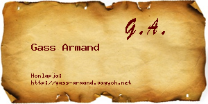 Gass Armand névjegykártya